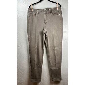 J. Jill Boyfriend Straight Leg Ankle Jeans Taupe Gray Women 14 Tall Stretch